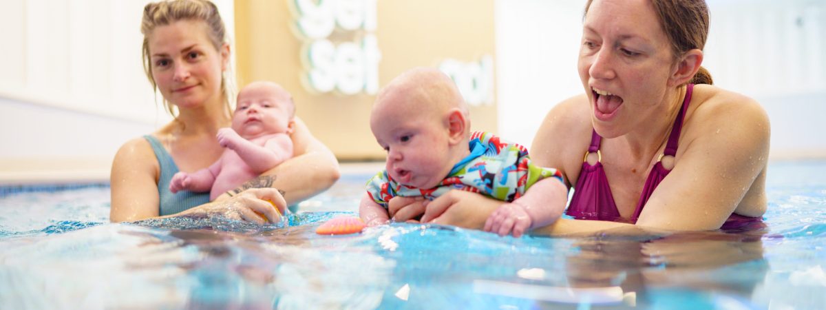 Parent & baby bonding at swimming